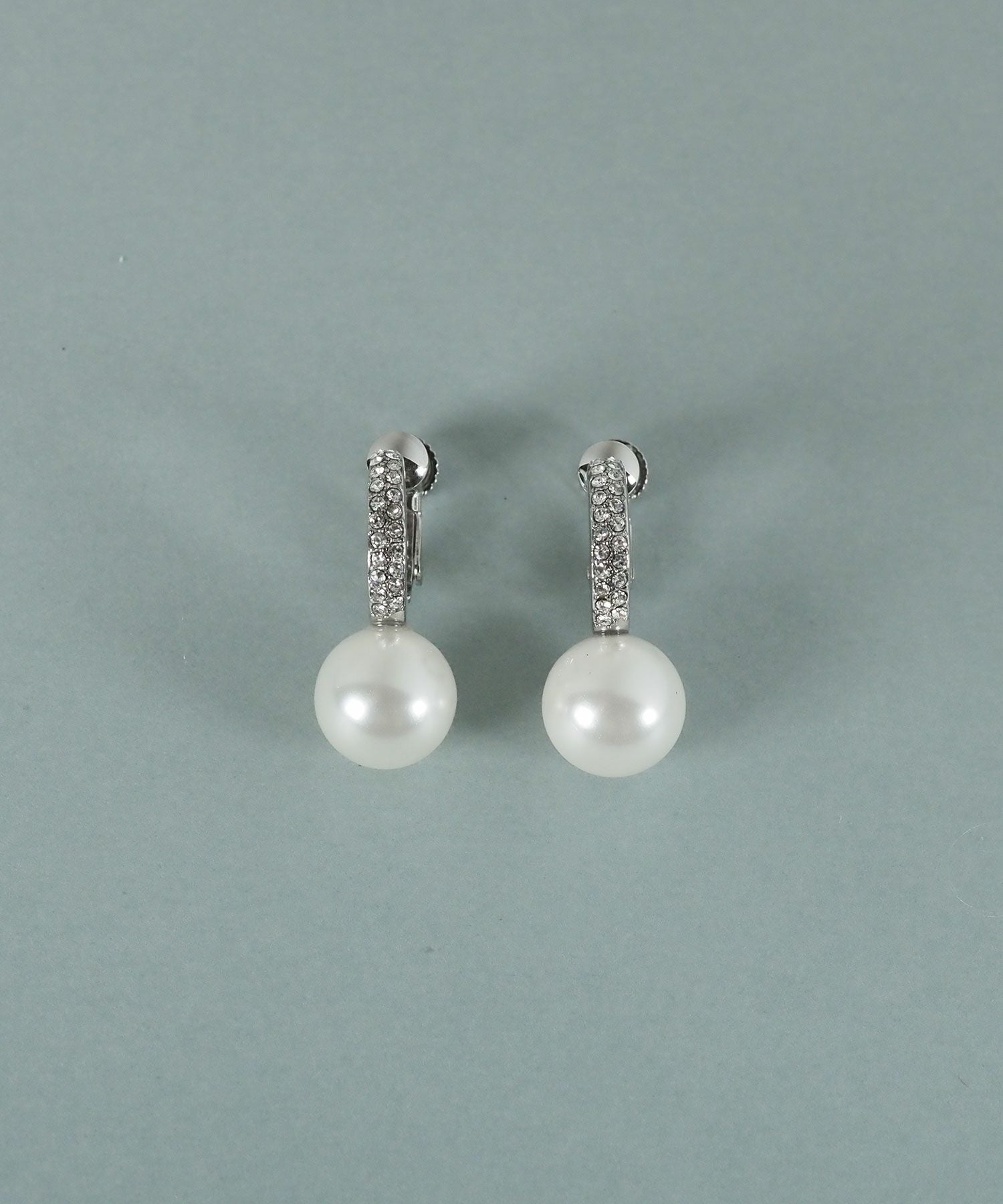 貝パールラインパヴェイヤリング