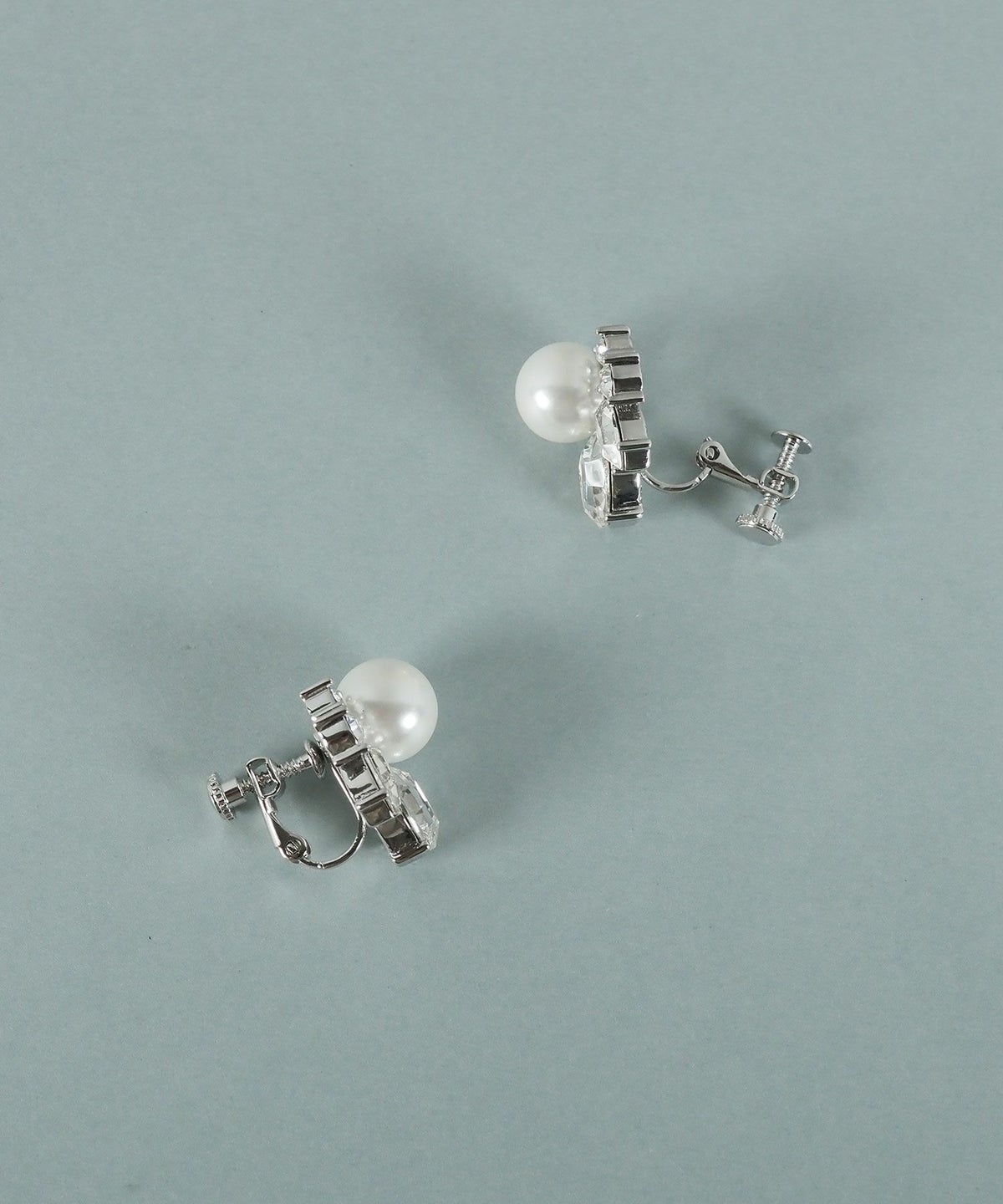 貝パールビジューイヤリング