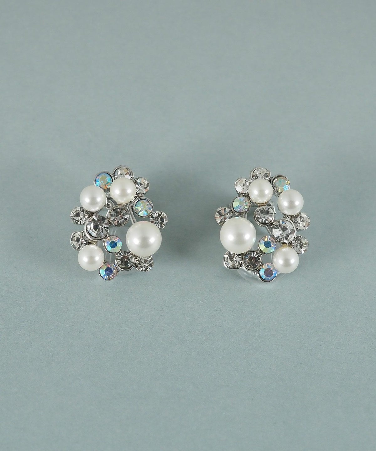 貝パールオーロラビジューイヤリング【JUNO PREMIUM】