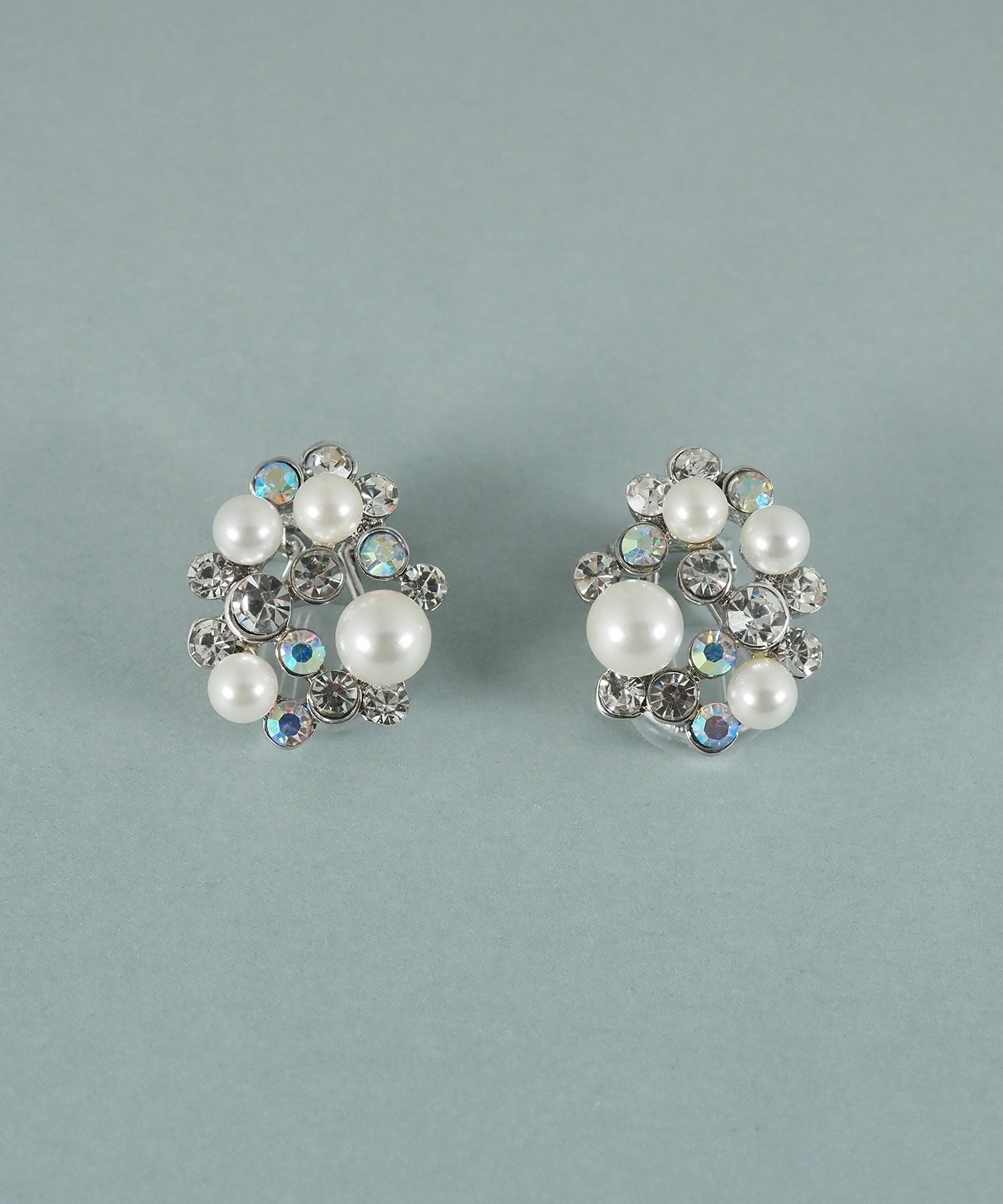 貝パールオーロラビジューイヤリング【JUNO PREMIUM】