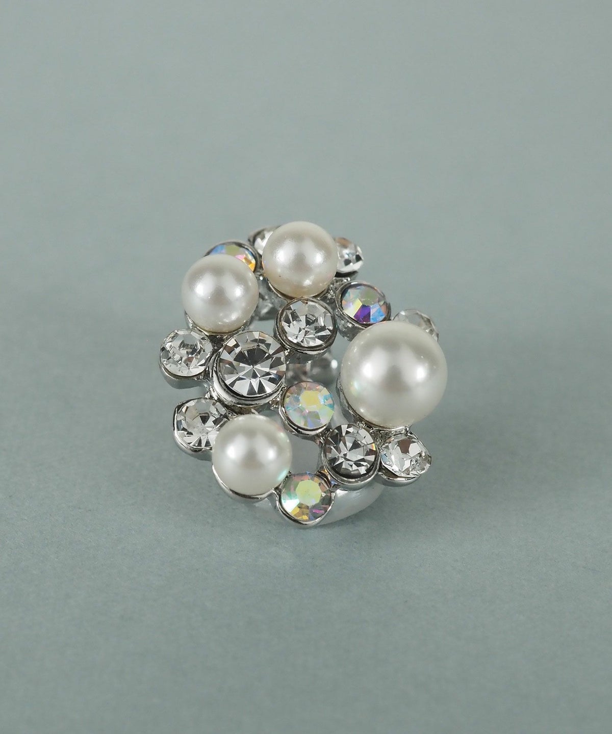 貝パールオーロラビジューイヤリング【JUNO PREMIUM】