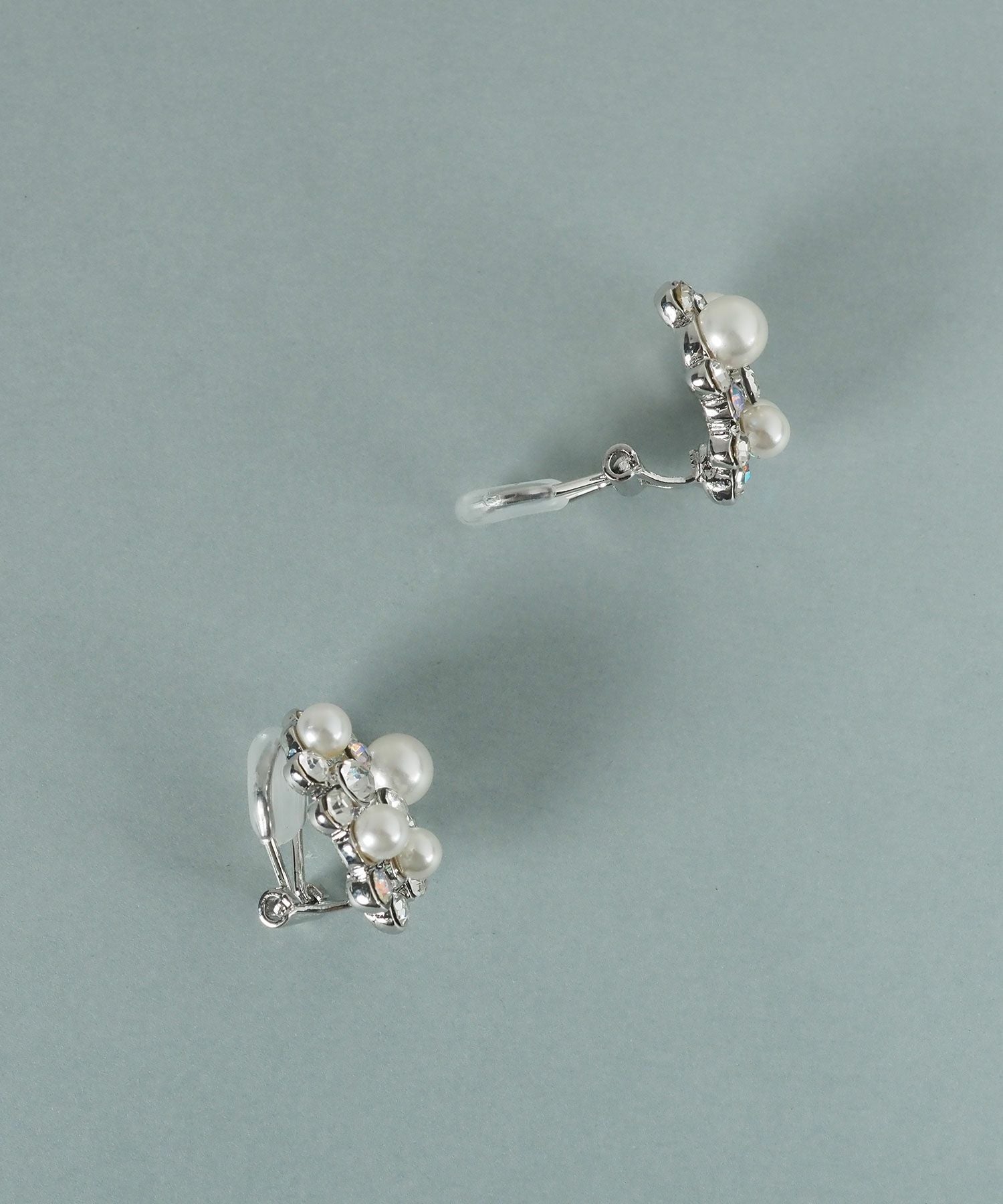 貝パールオーロラビジューイヤリング【JUNO PREMIUM】