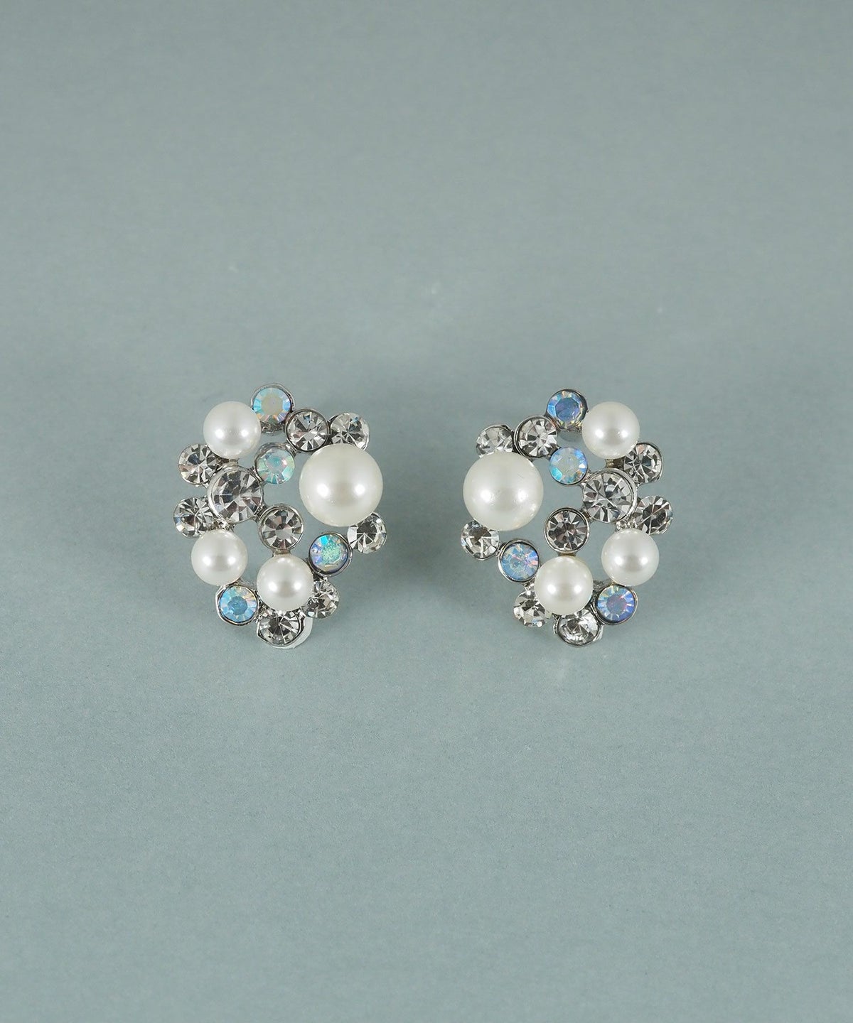 貝パールオーロラビジューピアス