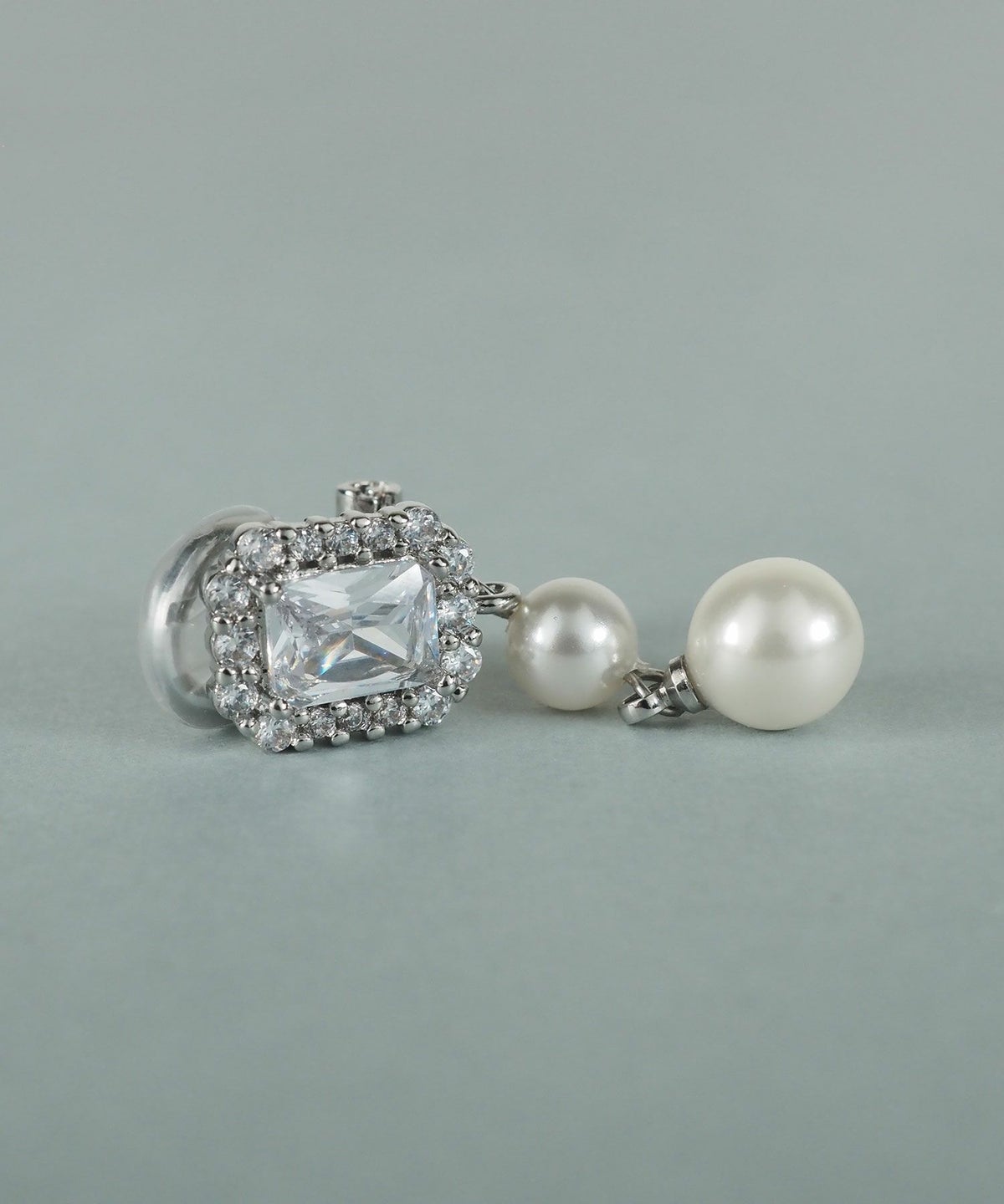 ダブル貝パールビジューイヤリング【JUNO PREMIUM】