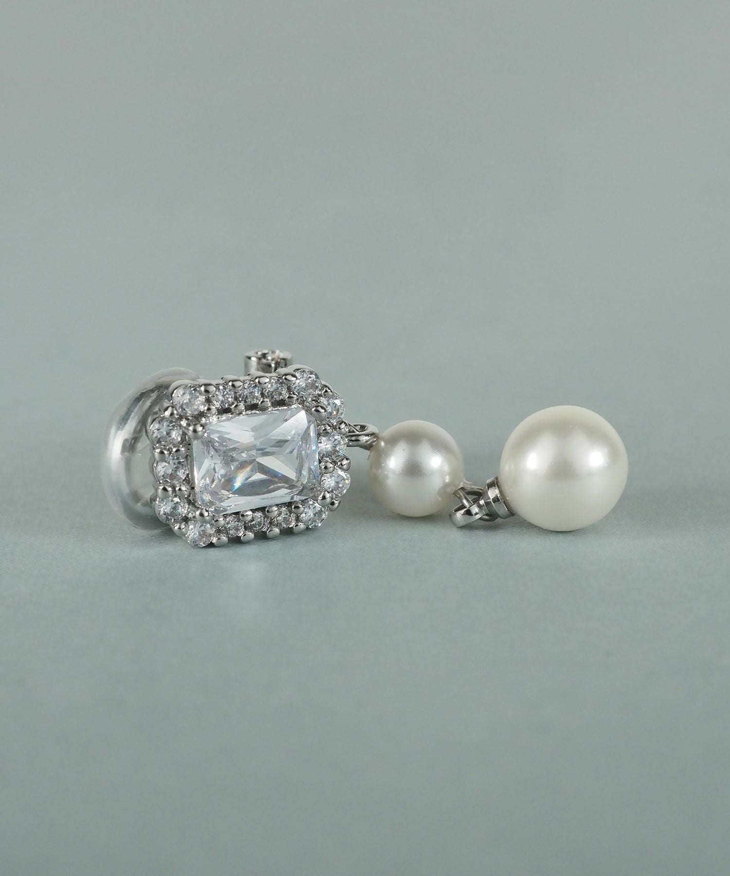 ダブル貝パールビジューイヤリング【JUNO PREMIUM】