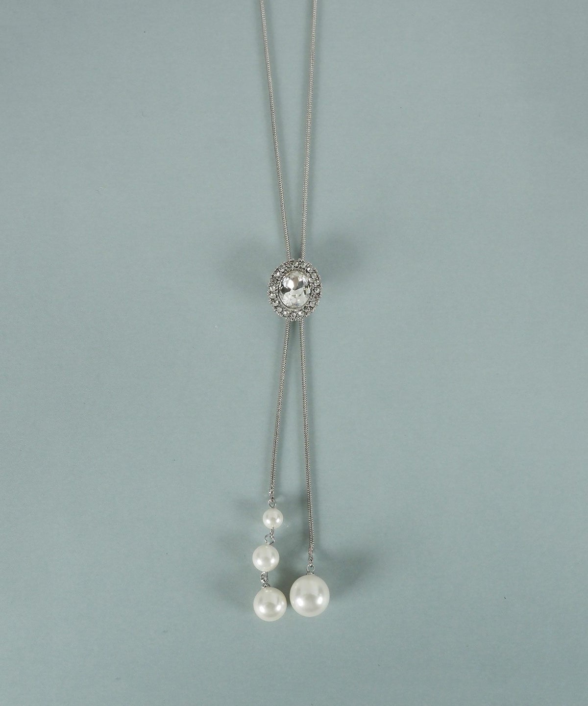 貝パールビジューロングネックレス