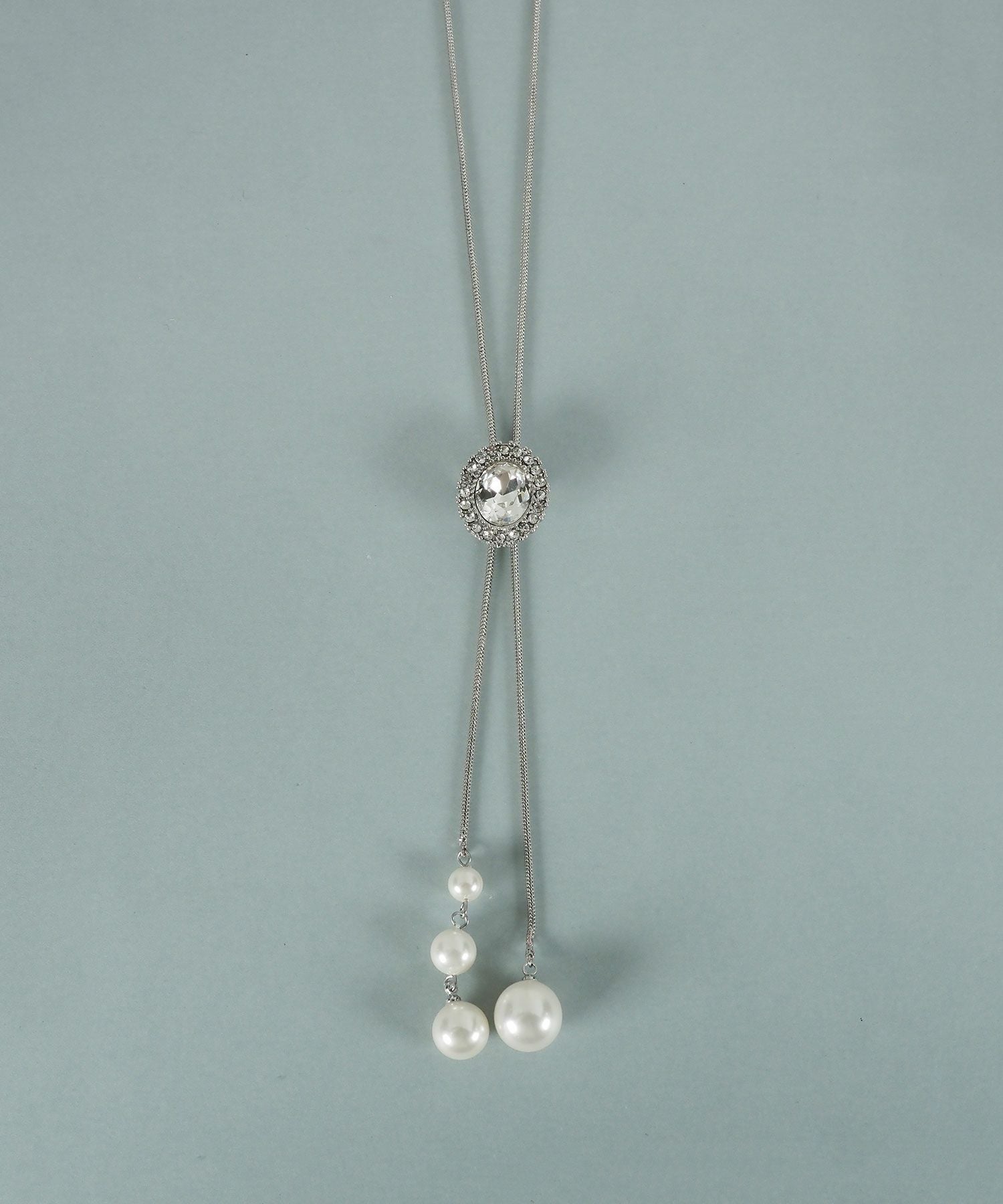 貝パールビジューロングネックレス