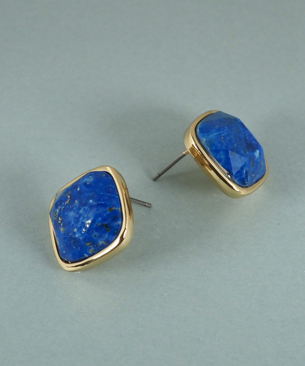 スクエアラピスラズリピアス【JUNO PREMIUM】