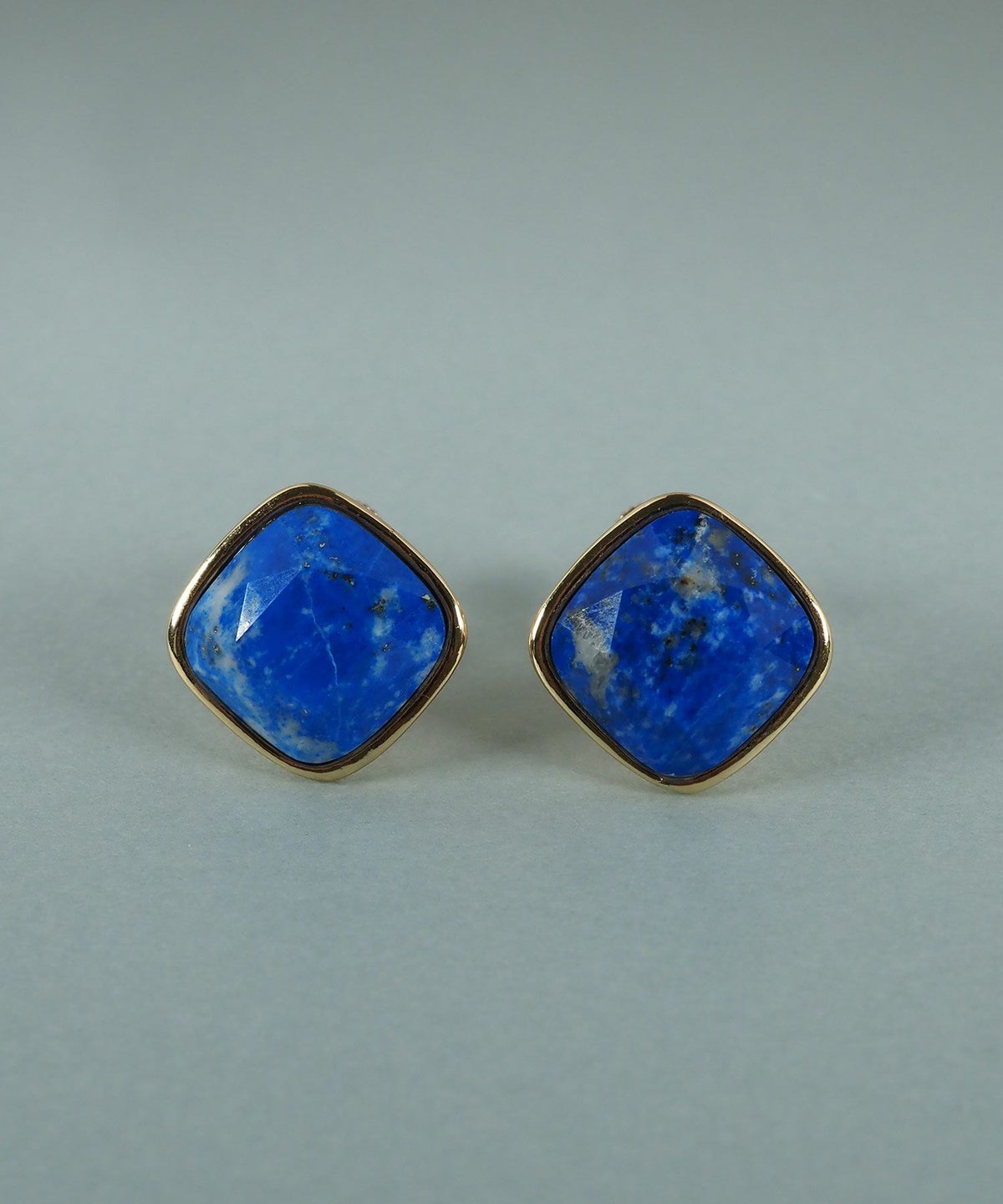 スクエアラピスラズリイヤリング【JUNO PREMIUM】