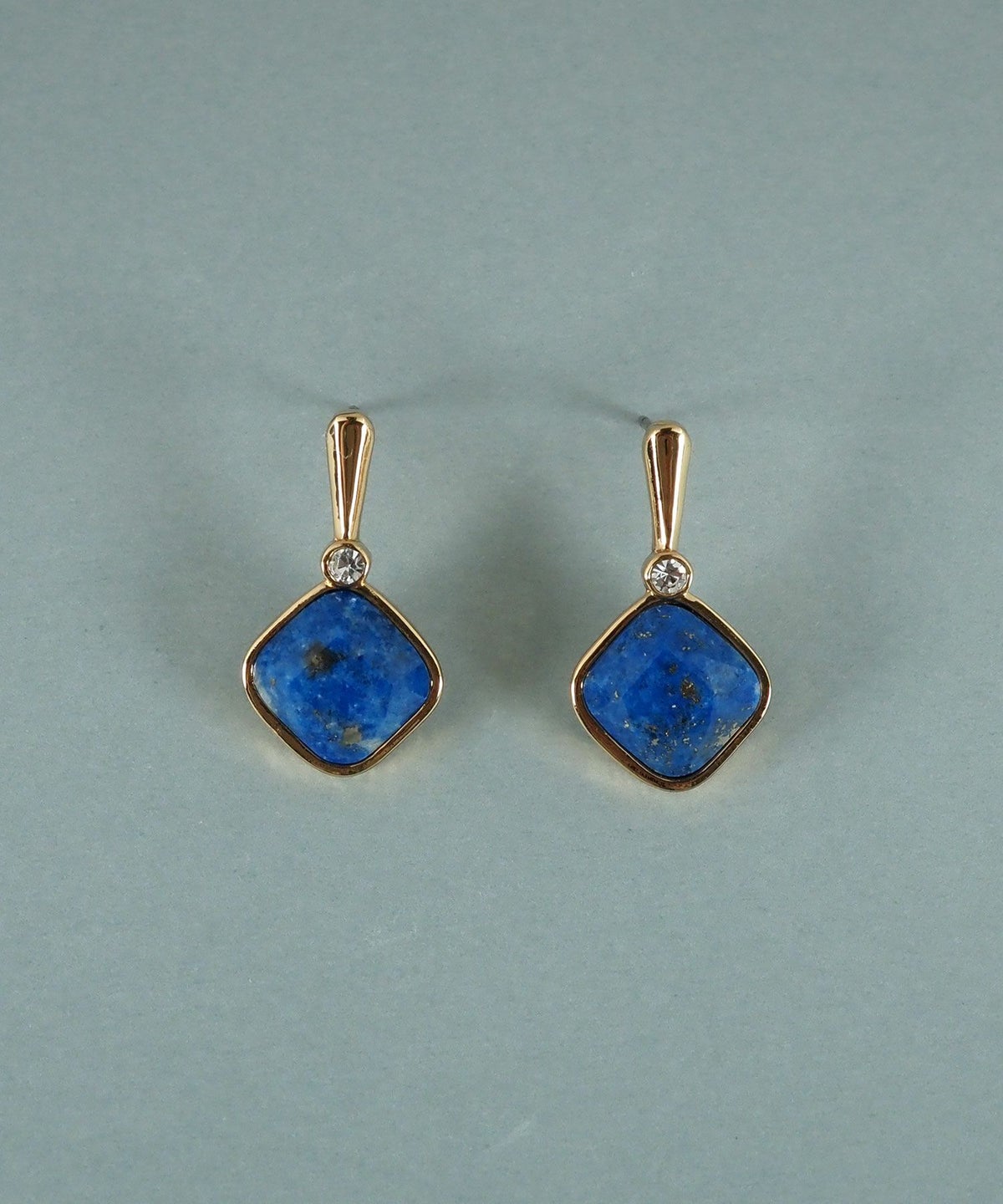 スクエアラピスラズリクリスタルピアス【JUNO PREMIUM】