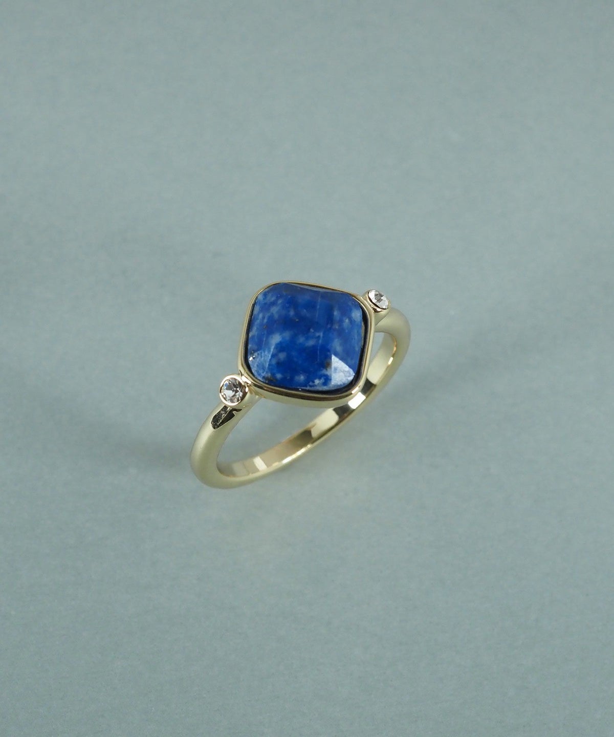 スクエアラピスラズリクリスタルリング【JUNO PREMIUM】