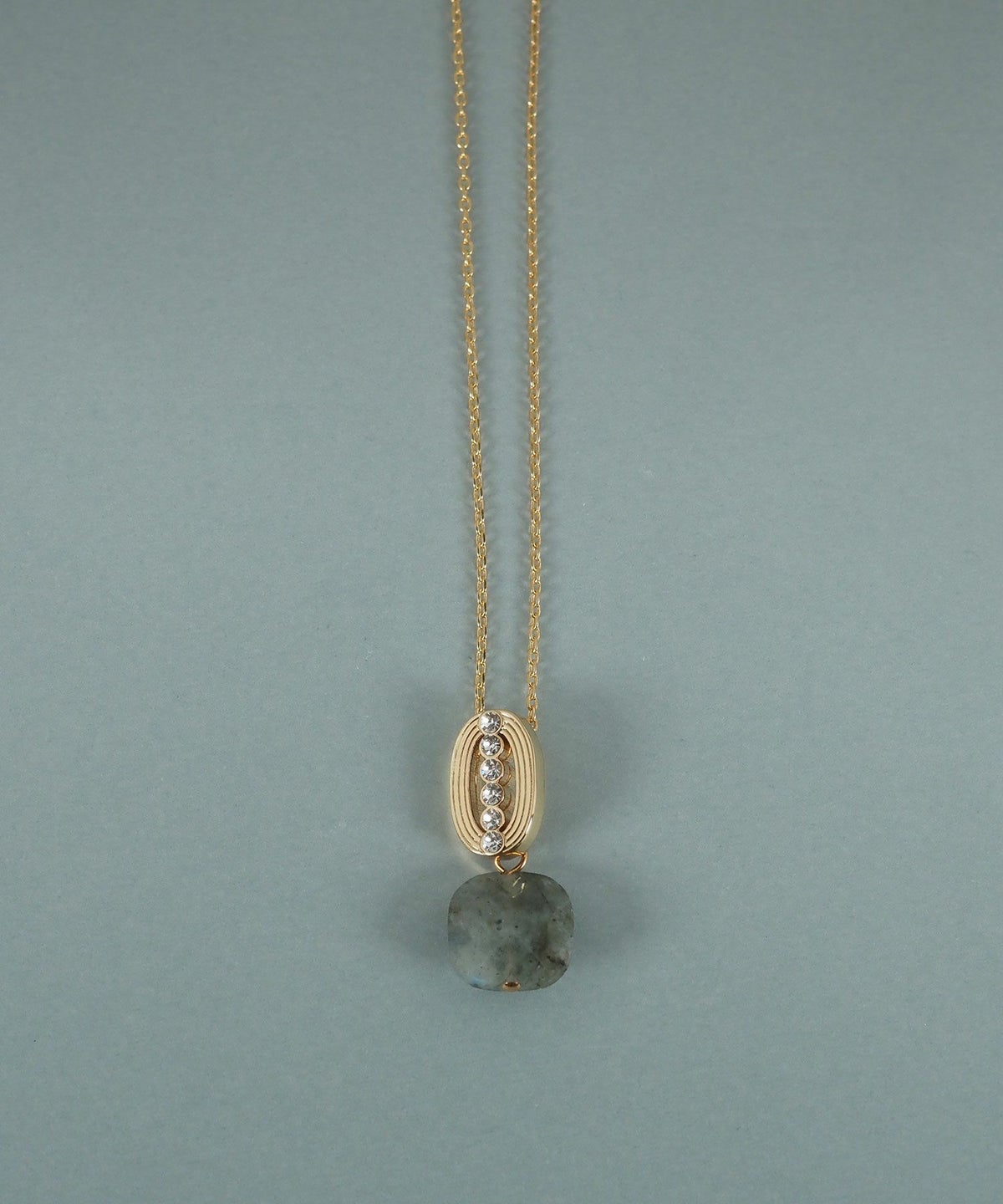 オーバルグリッドラブラドライトネックレス【JUNO PREMIUM】