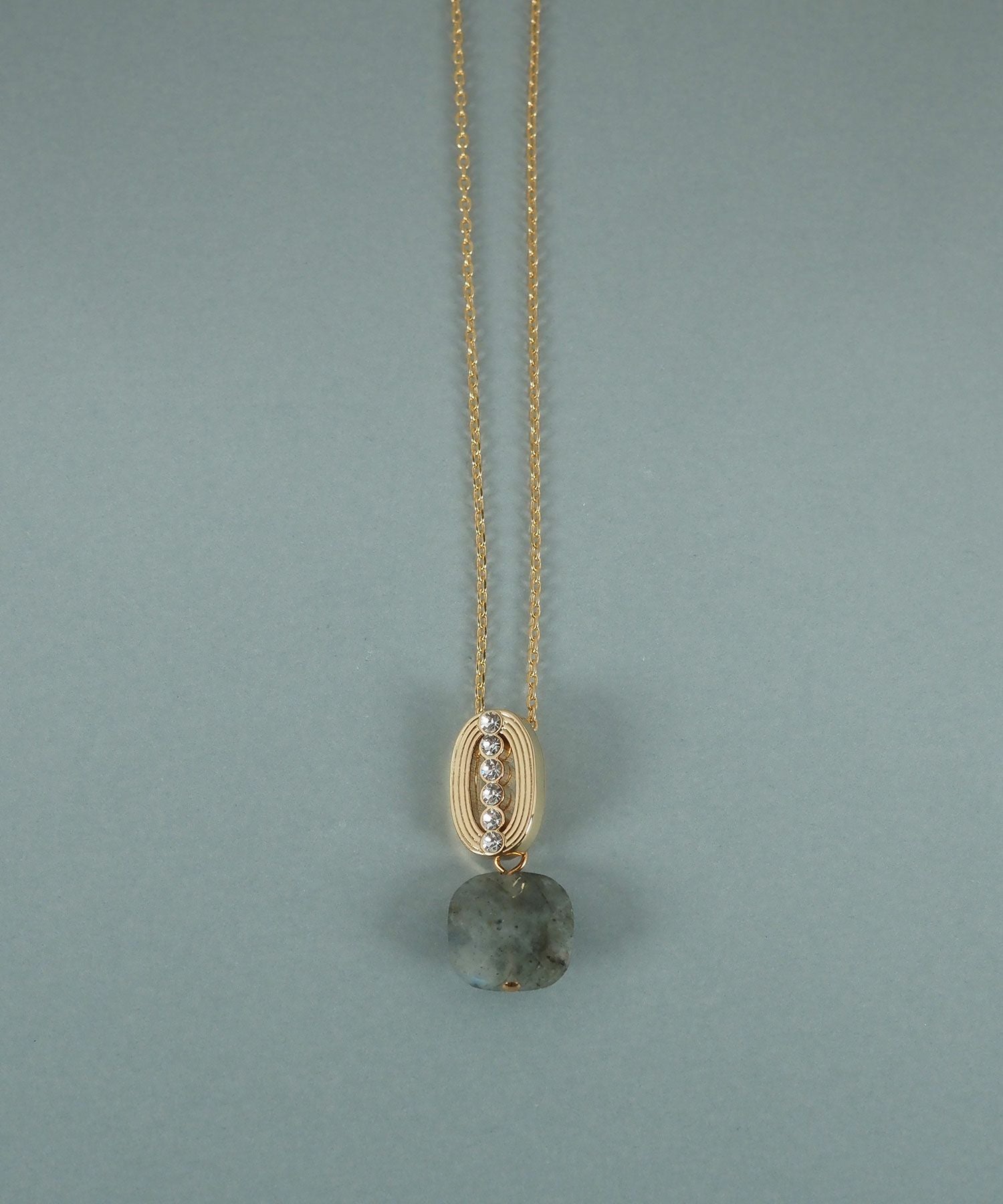 オーバルグリッドラブラドライトネックレス【JUNO PREMIUM】