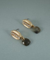 オーバルグリッドラブラドライトピアス【JUNO PREMIUM】