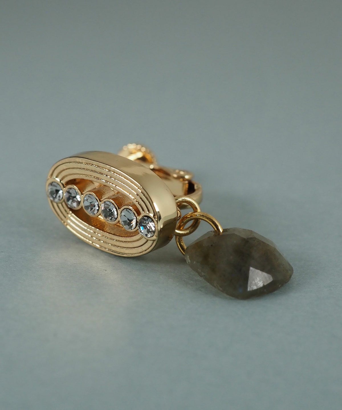 オーバルグリッドラブラドライトイヤリング【JUNO PREMIUM】