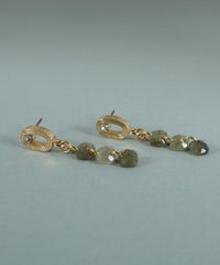 ラブラドライトオーバルメタルピアス【JUNO PREMIUM】