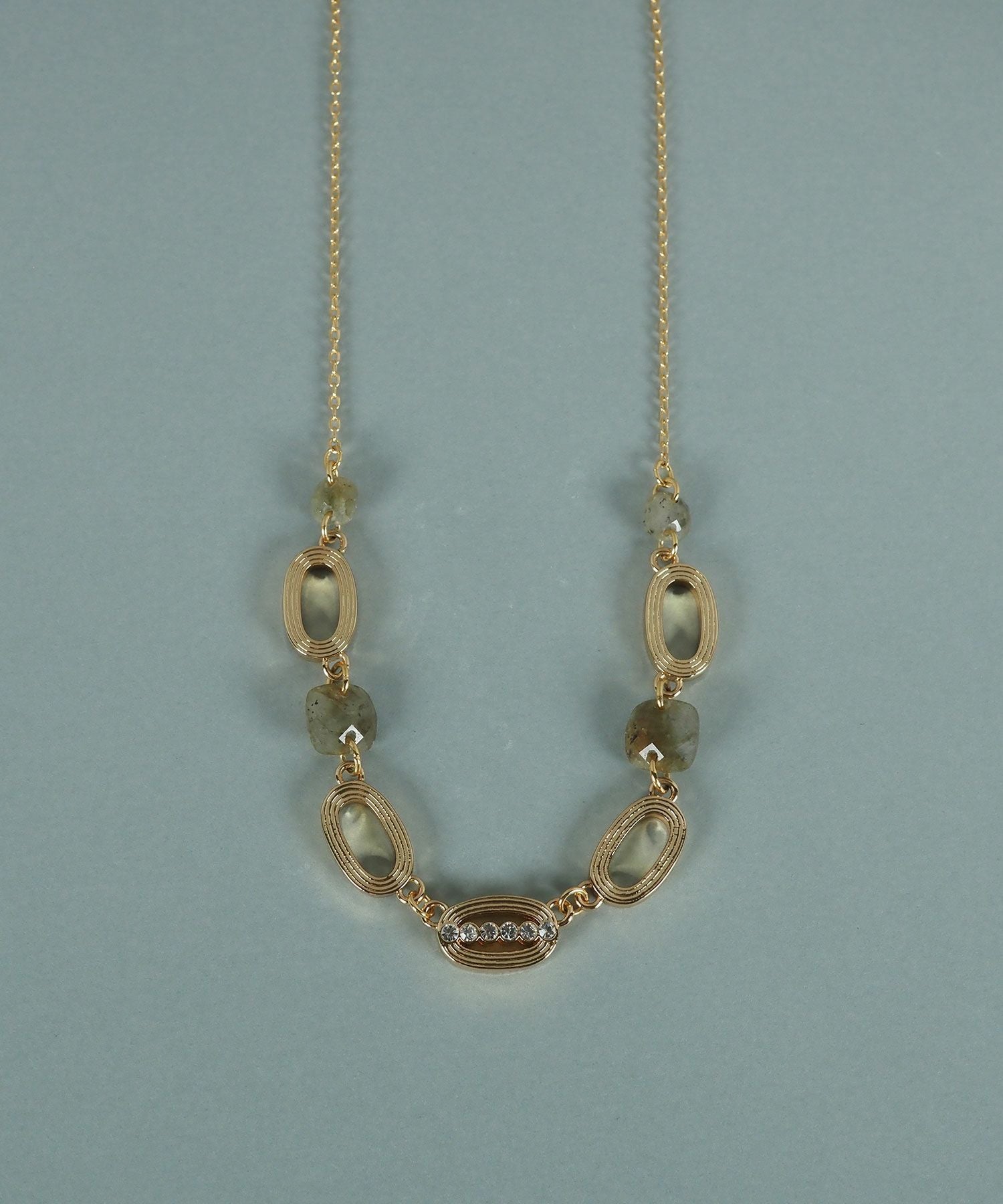 ラブラドライトオーバルメタルネックレス【JUNO PREMIUM】