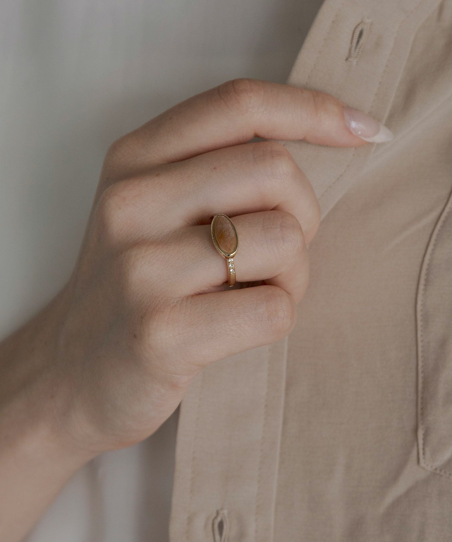 サンストーンエリプスリング【JUNO PREMIUM】