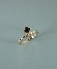 スクエアガーネットクリスタルリング【JUNO PREMIUM】