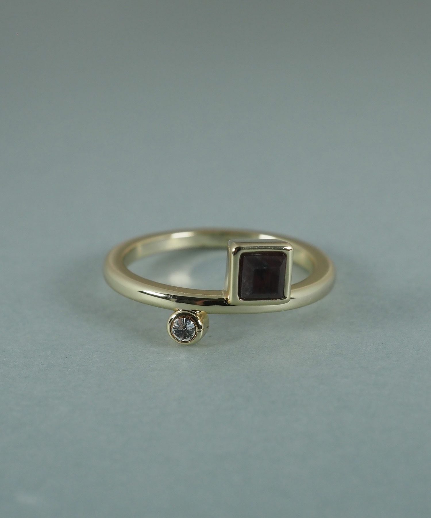 スクエアガーネットジオメトリーリング【JUNO PREMIUM】