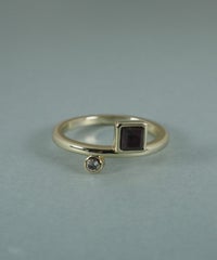 スクエアガーネットジオメトリーリング【JUNO PREMIUM】