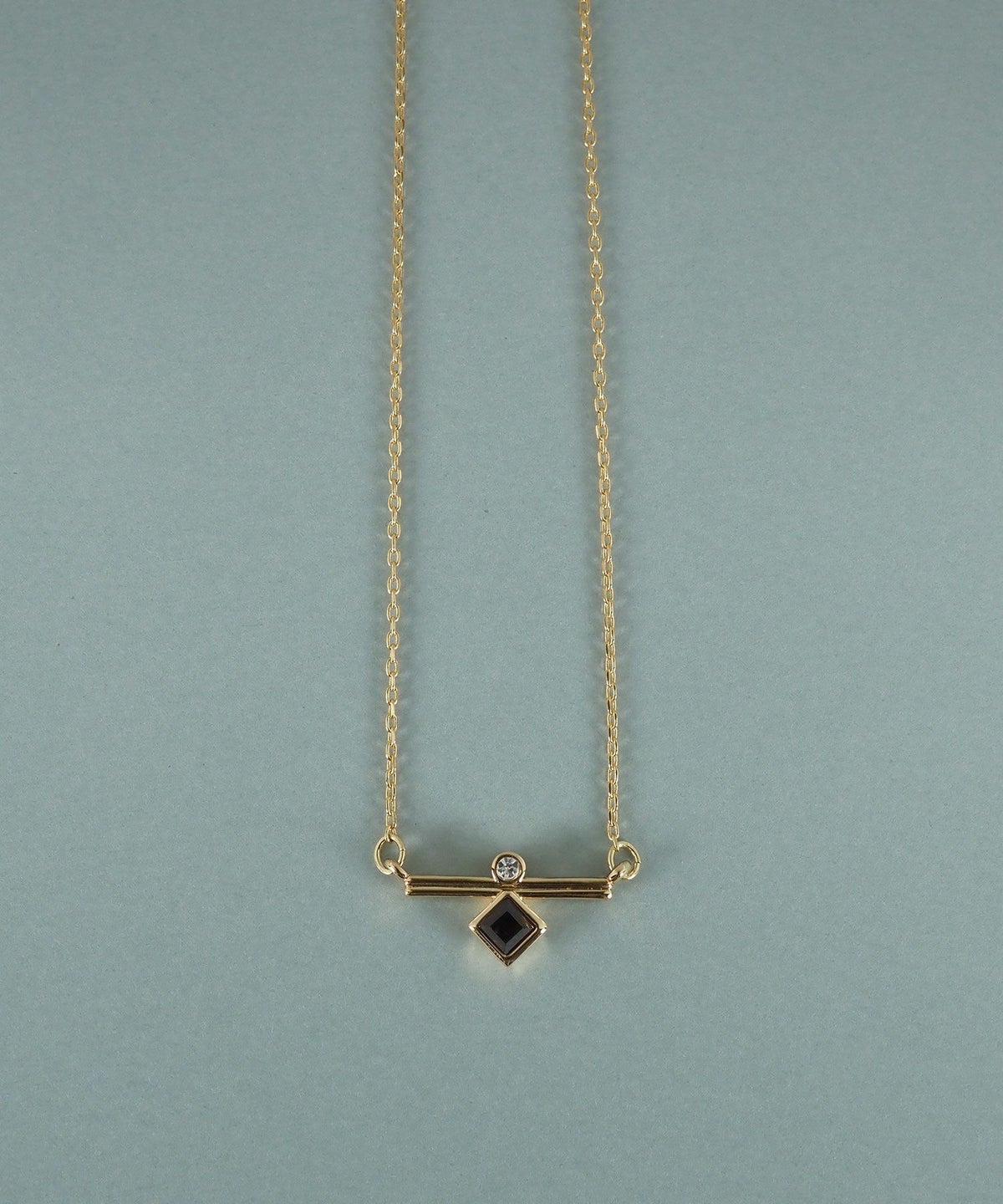 スクエアガーネットジオメトリーネックレス【JUNO PREMIUM】