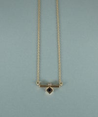 スクエアガーネットジオメトリーネックレス【JUNO PREMIUM】