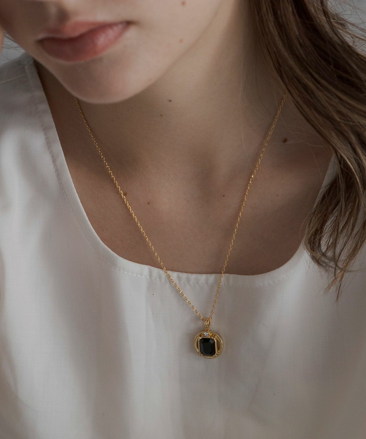 レクタングルオブシディアンネックレス【JUNO PREMIUM】