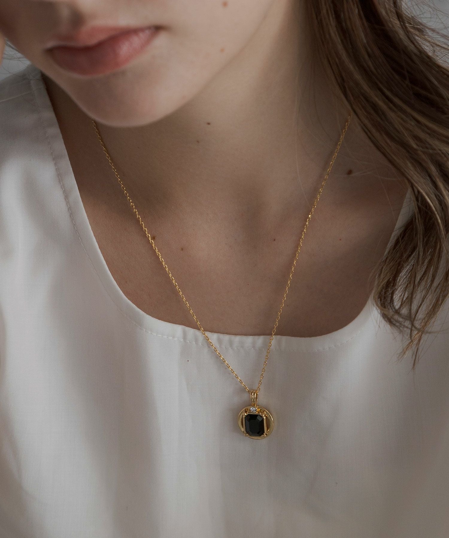 レクタングルオブシディアンネックレス【JUNO PREMIUM】