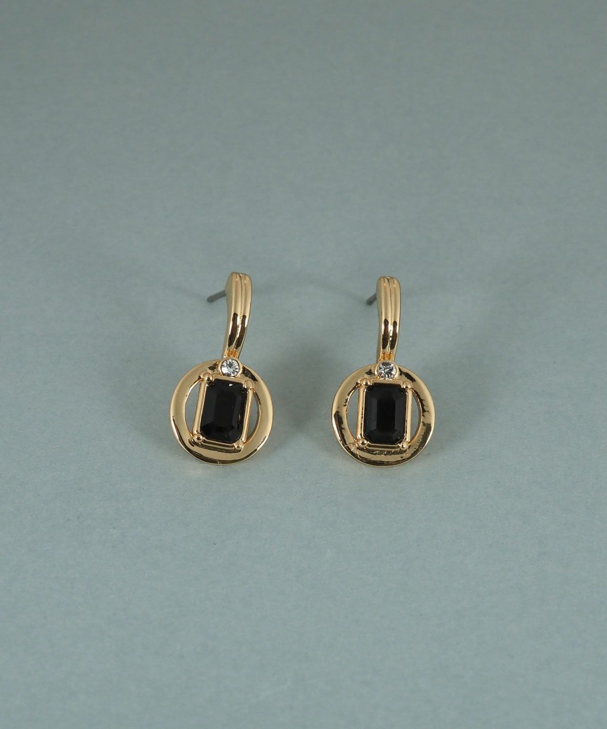 レクタングルオブシディアンピアス【JUNO PREMIUM】