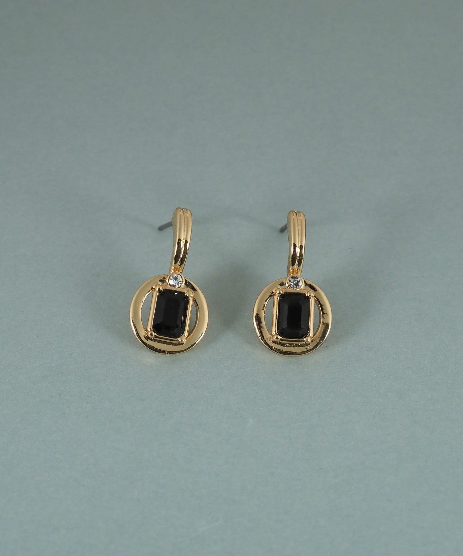 レクタングルオブシディアンピアス【JUNO PREMIUM】