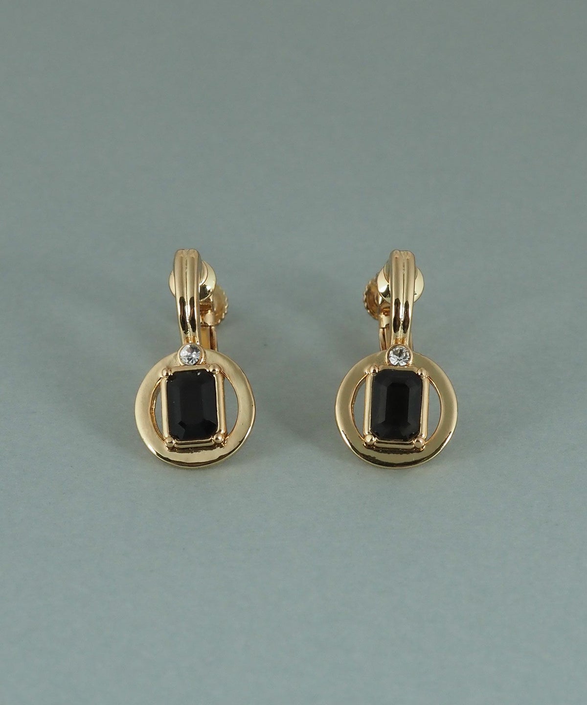 レクタングルオブシディアンイヤリング【JUNO PREMIUM】