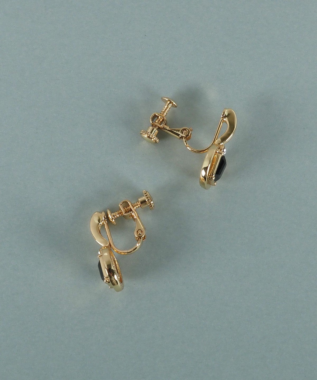 レクタングルオブシディアンイヤリング【JUNO PREMIUM】