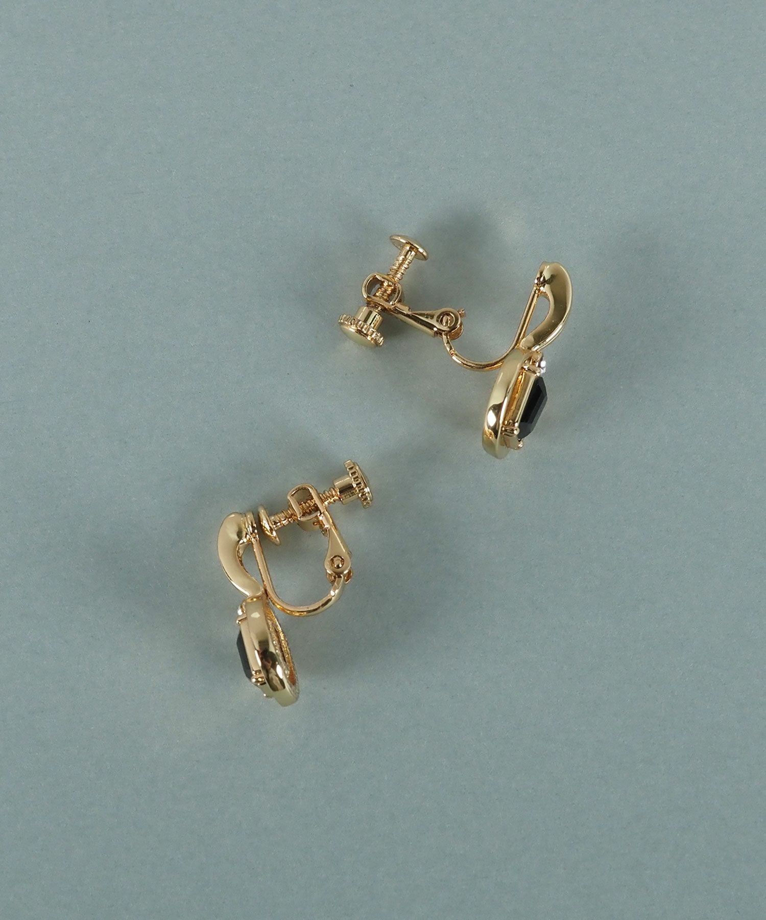 レクタングルオブシディアンイヤリング【JUNO PREMIUM】