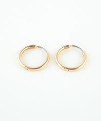 14mmシンプルスリムフープステンレスポストピアス