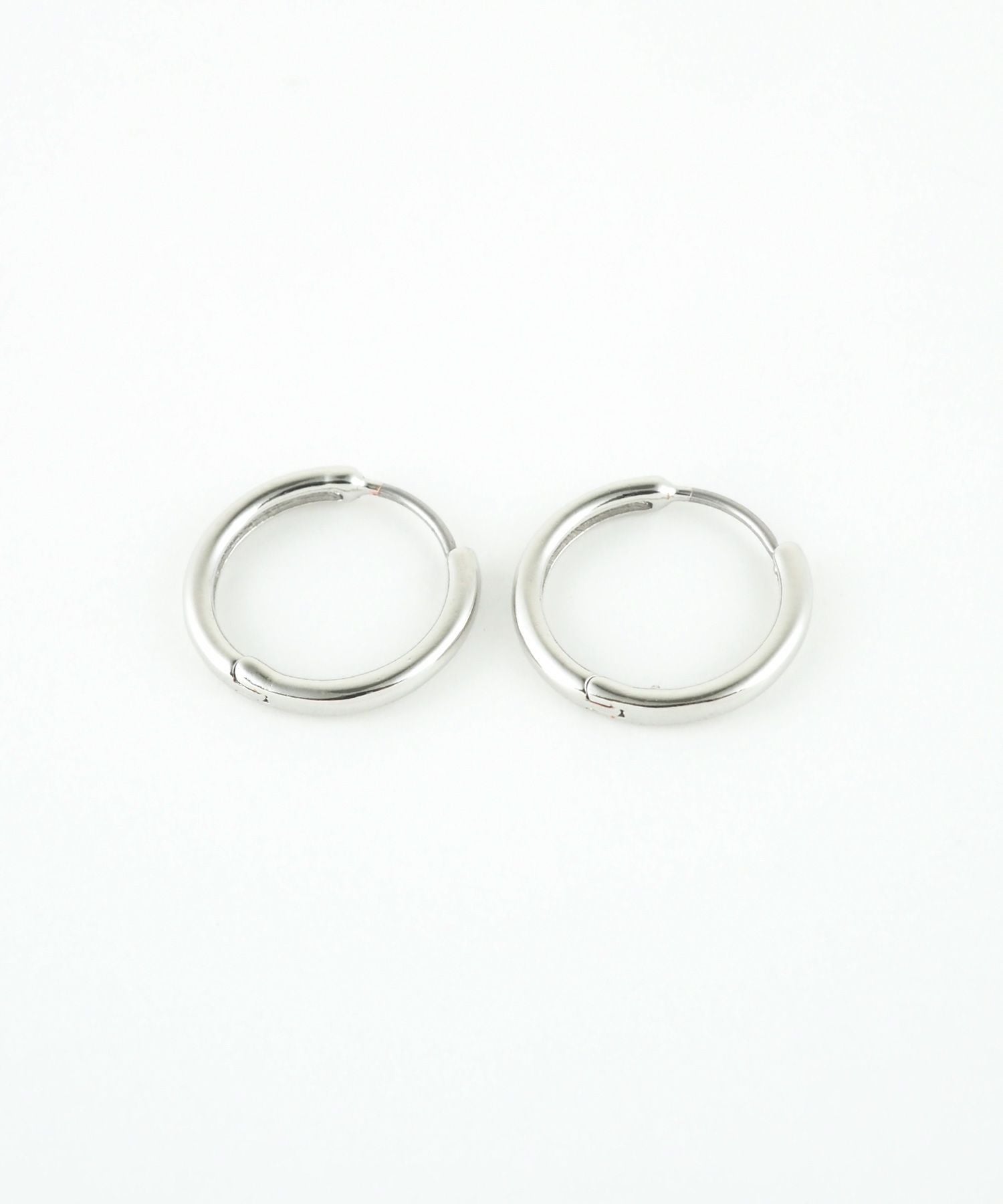 14mmシンプルスリムフープステンレスポストピアス
