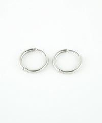 14mmシンプルスリムフープステンレスポストピアス