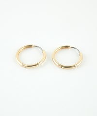 21mmシンプルスリムフープステンレスポストピアス