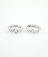 バゲットキュービックフープステンレスポストピアス