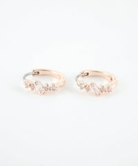 バゲットキュービックフープステンレスポストピアス