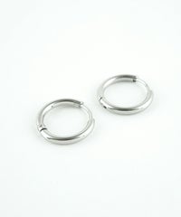 13mmシンプルスリムステンレスフープワンタッチピアス