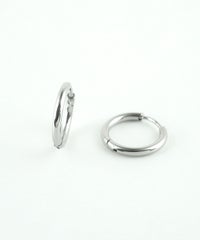 13mmシンプルスリムステンレスフープワンタッチピアス