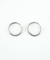 15mmシンプルスリムステンレスフープワンタッチピアス