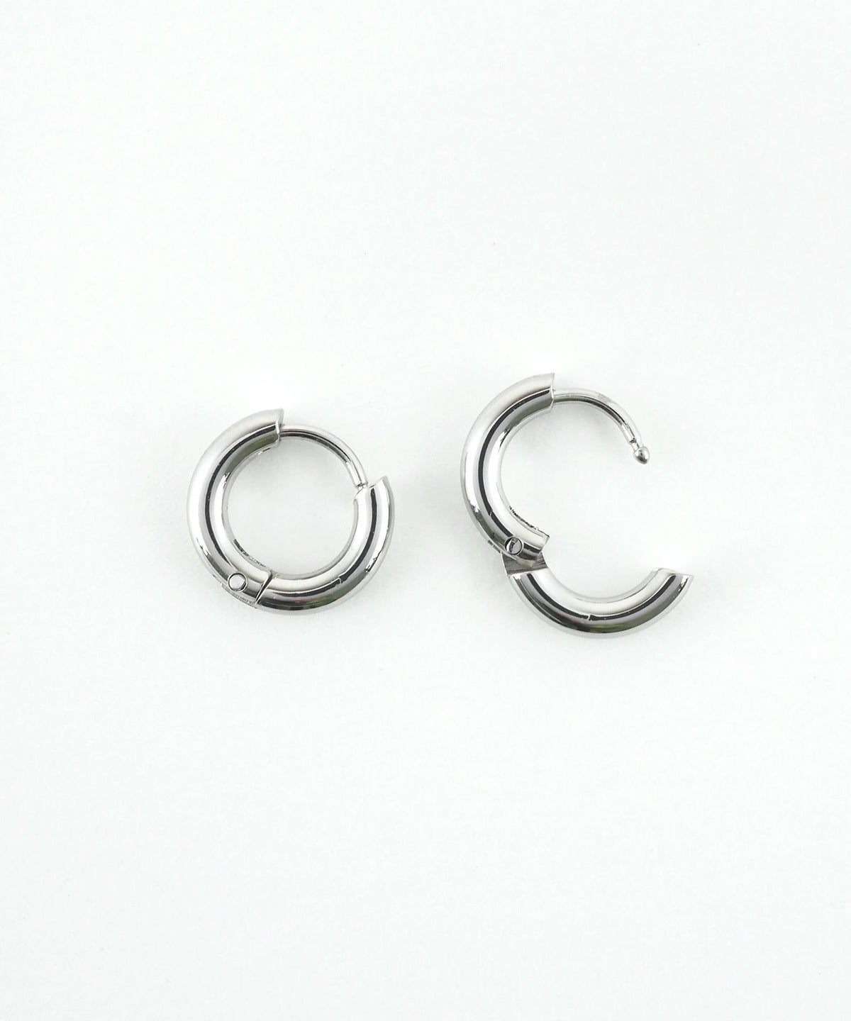 10mmシンプルステンレスフープワンタッチピアス