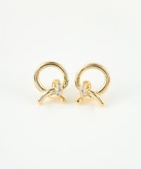 スリークノットラウンドメタルイヤリング