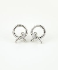 スリークノットラウンドメタルイヤリング