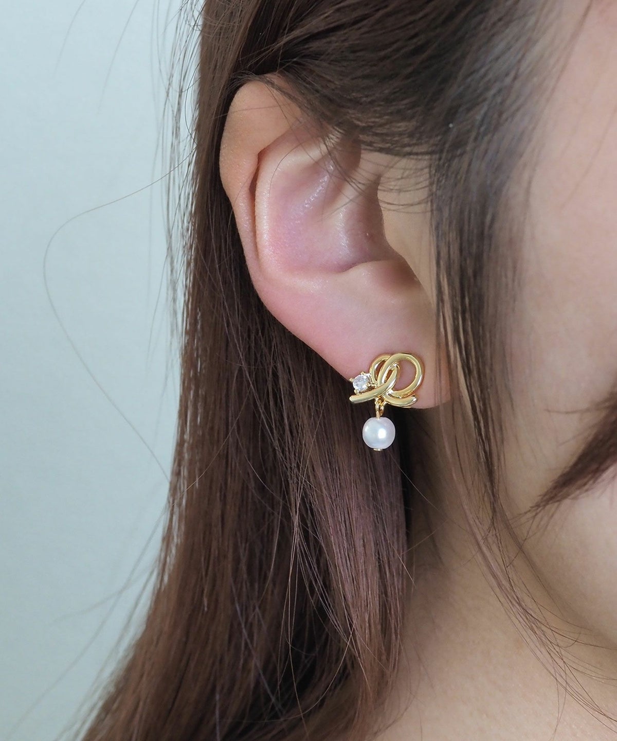 メロウループパールラウンドメタルイヤリング