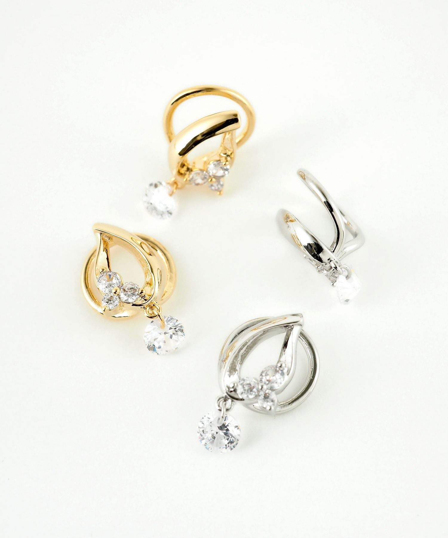 ピュアドロップラウンドメタルイヤリング