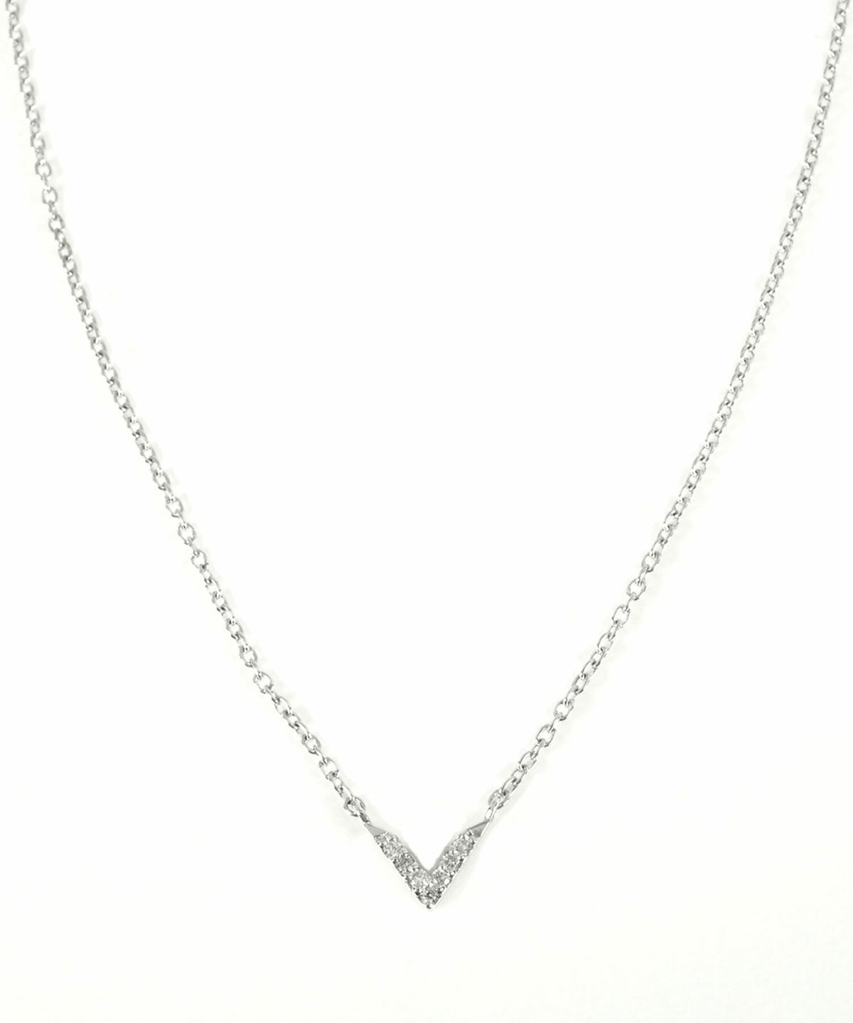 [SV925]Vモチーフメレダイヤモンドプチペンダント