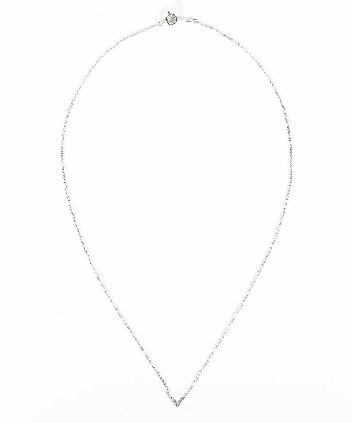 [SV925]Vモチーフメレダイヤモンドプチペンダント